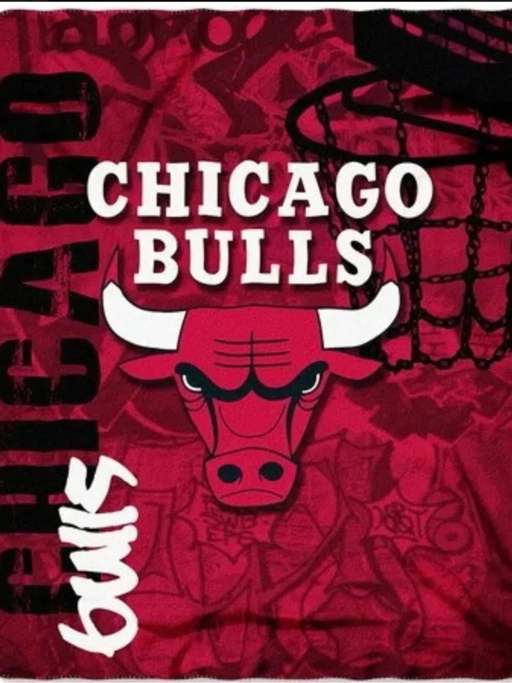 Chicago Bulls Red Graphic Throw Blanket